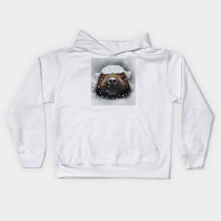 Capybara in Snow Kids Hoodie